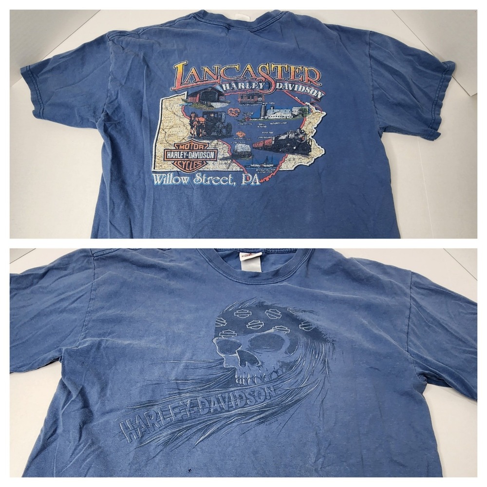 Harley-Davidson Willow Street, Lancaster PA Graphic Tee Men's XL Amish Skull Dou